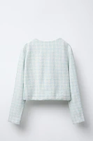 JEWEL BUTTON TEXTURED JACKET