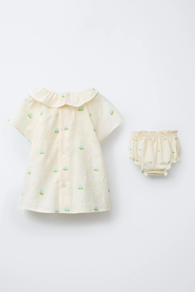 BLOUSE ET CULOTTE TEXTURE FLEURS