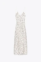 SATIN POLKA DOT MIDI DRESS