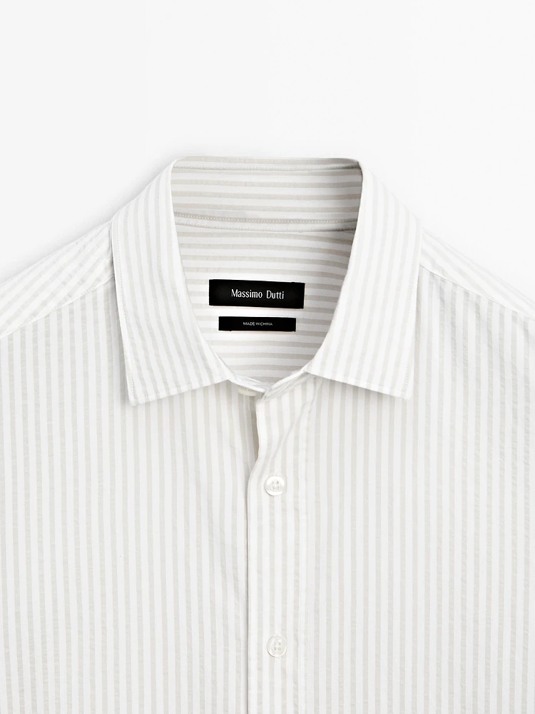 Regular fit striped cotton shirt