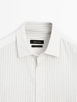 Regular fit striped cotton shirt