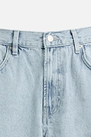 EMBROIDERED BAGGY FIT DENIM SHORTS