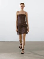 Mini dress with blonde lace detail