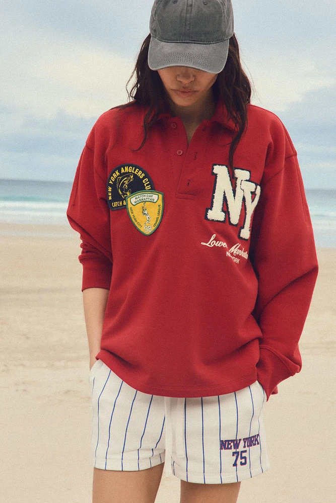PATCH POLO SWEATSHIRT