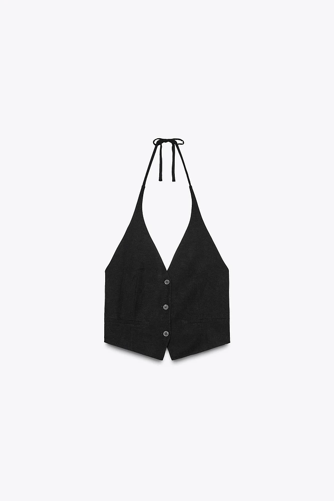 GILET HALTER À NŒUDS