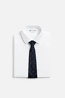 100% SILK GEOMETRIC PRINT TIE