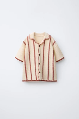 CHEMISE POLO EN MAILLE À RAYURES
