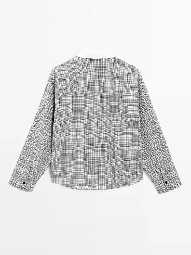 Chemise à carreaux coton mélangé