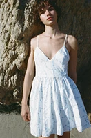 EMBROIDERED POPLIN DRESS
