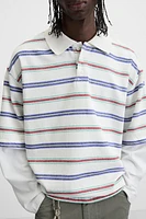 STRIPED LAYERED EFFECT POLO SHIRT