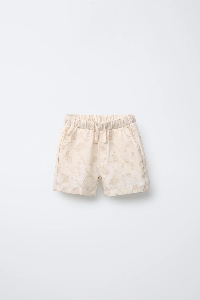 LINEN PATCH SHORTS