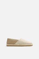 ESPADRILLE EN CUIR ET TISSU