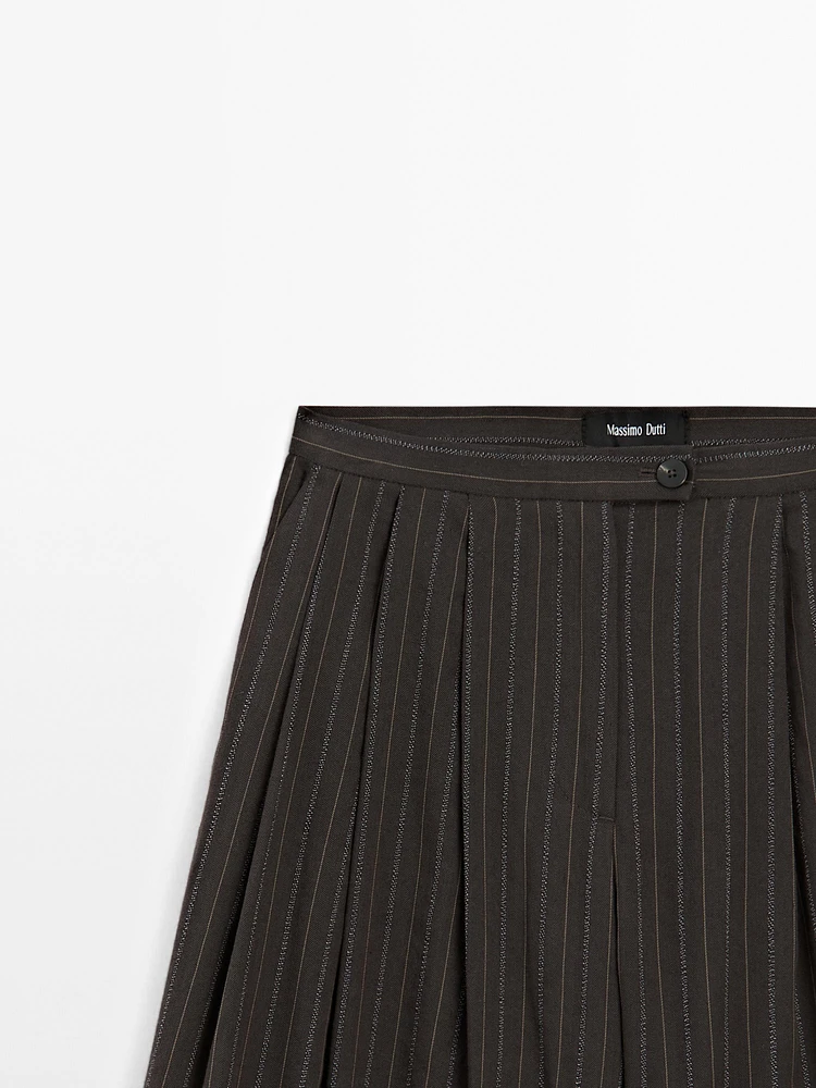 Pantalon wide leg triple pince