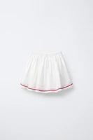 SCALLOPED LINEN SKORT