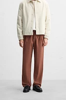 PLEATED POPLIN PANTS