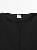 Linen blend boat neck shirt - Limited Edition