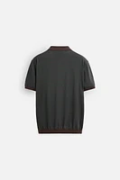 POLO EN MAILLE JACQUARD À RAYURES