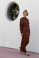 OPEN BACK JACQUARD DRESS