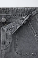 STUDDED DENIM SKIRT