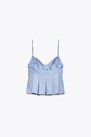 PLEATED POPLIN TOP