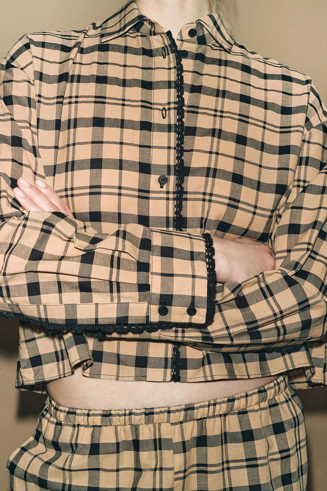 CHEMISE COURTE STYLE PYJAMA À CARREAUX