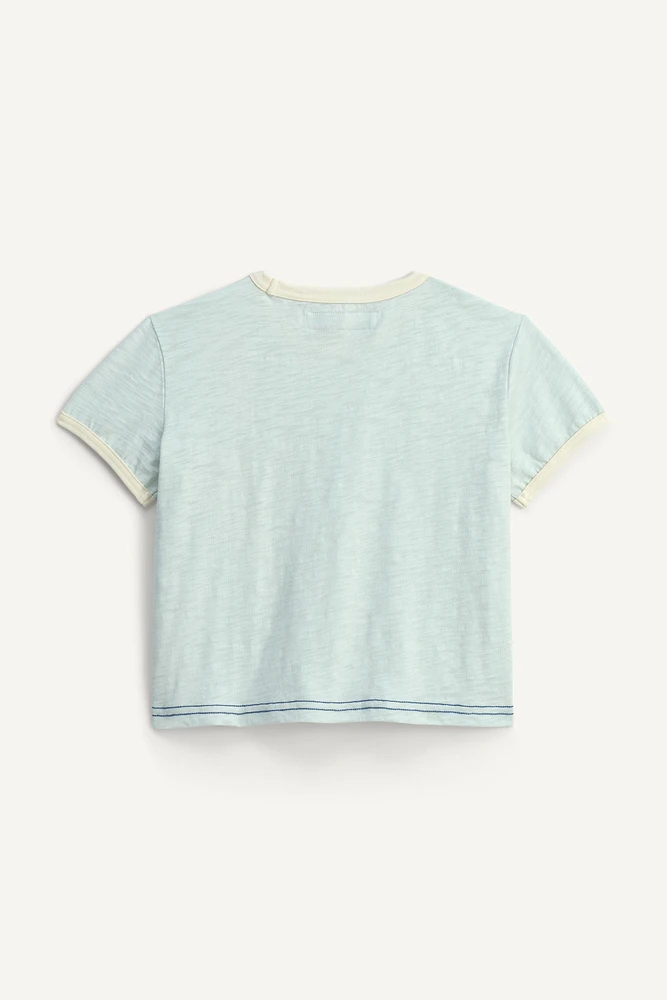 T-SHIRT LISERÉS CONTRASTE BRODÉ LIMITED EDITION