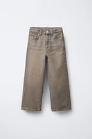 DISTRESSED EFFECT WIDE LEG JEANS