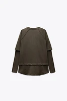 DOUBLE OVERSIZE WASHED EFFECT T-SHIRT