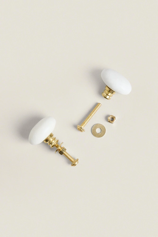 SET OF OVAL MARBLE KNOBS (SET OF 2)