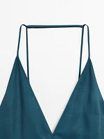 Robe longue fluide à col en V