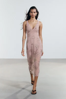 BEADED MIDI DRESS