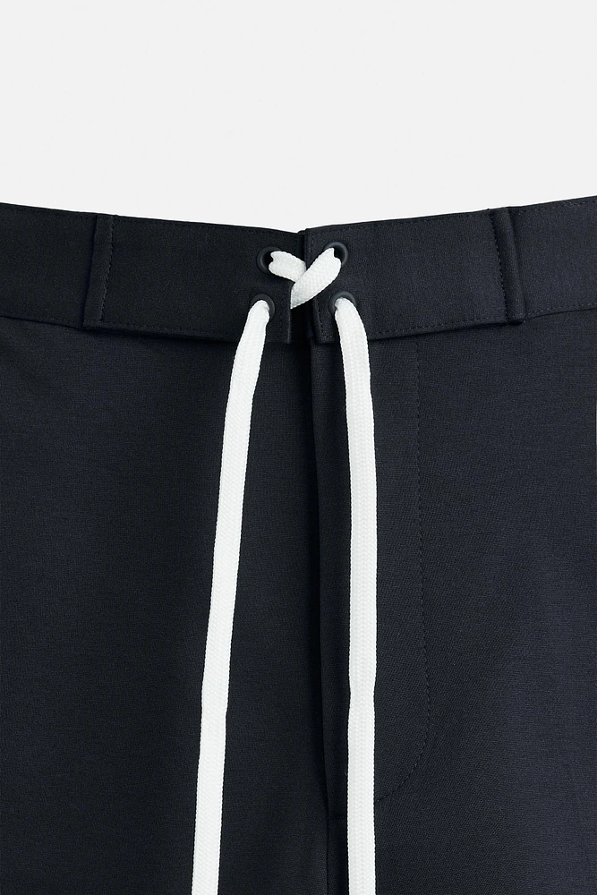 REGULAR FIT DRAWSTRING BERMUDA SHORTS