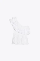 ASYMMETRIC EMBROIDERED TOP