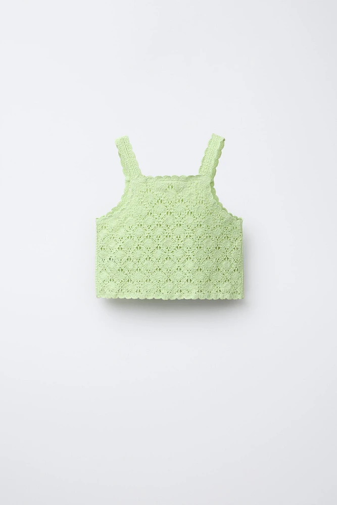 CROCHET KNIT CROP TOP
