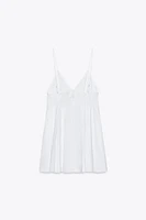 PLEATED POPLIN MINI DRESS