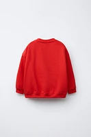 STRIPED TEXT SWEATSHIRT