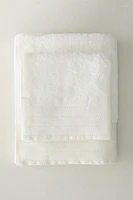 EMBROIDERED LINEN BORDER BATH TOWEL