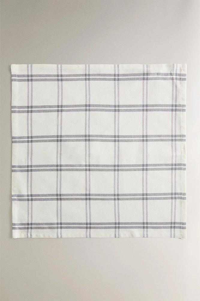 CHECK COTTON NAPKINS (SET OF 2
