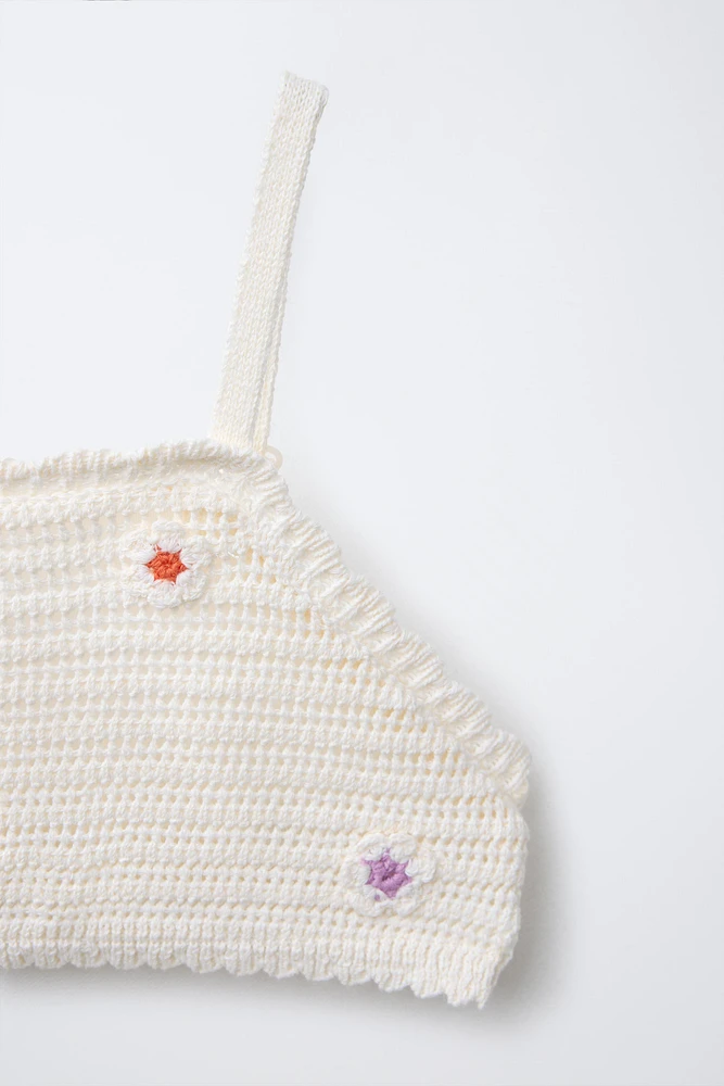 6-14 ANS/ BIKINI CROCHET FLEURS