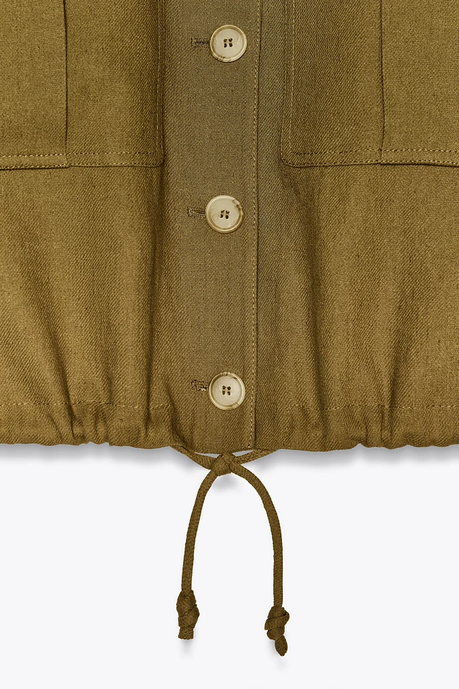 BLOUSON BOMBER EN MÉLANGE DE LIN COLLECTION ZW