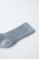 RIBBED COTTON AND SILK SOCKS