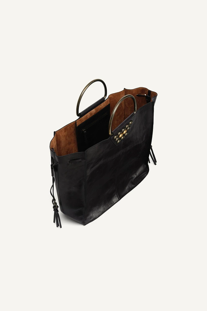 LEATHER STUDDED CITY BAG LIMITED EDITION