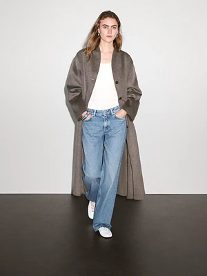 Wool blend high neck coat