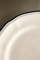 DESSERT PLATE WITH A GREEN RIM