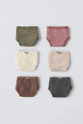 6-14 YEARS/ SIX-PACK OF FLOWER BRIEFS