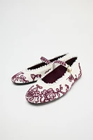EMBROIDERED BALLET FLATS