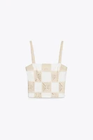 INTERLOCK PATCHWORK CROCHET TOP