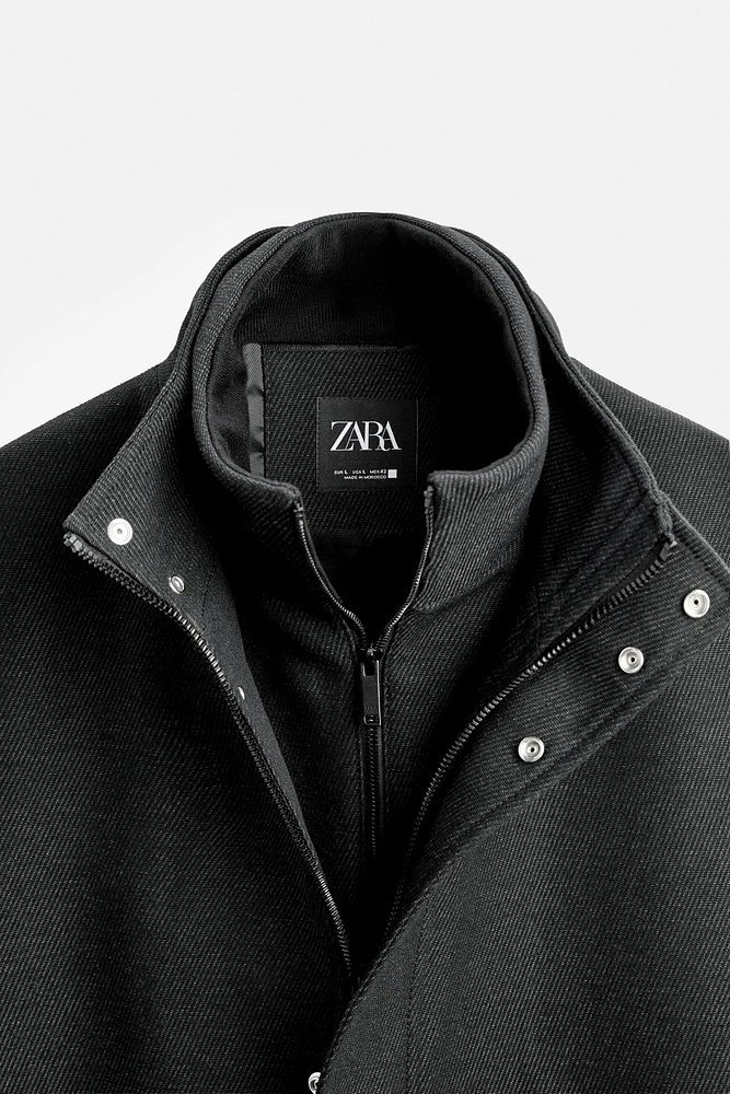 MANTEAU À COL AMOVIBLE