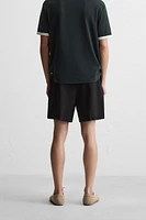 REGULAR FIT DRAWSTRING BERMUDA SHORTS