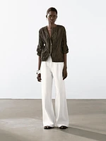 Pantalon relaxed fit taille moyenne